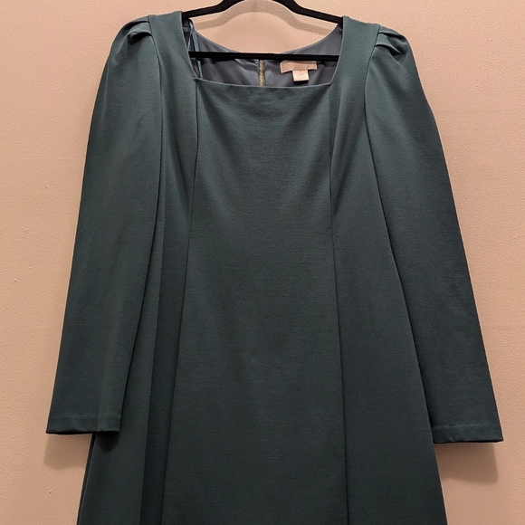 Rachel Parcell designer green long sleeve fitted midi dress Size Medium - Picture 3 of 6